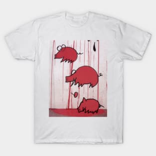 pig wall red T-Shirt